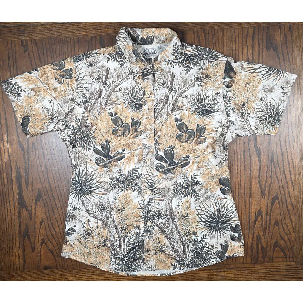 GameGuard Outdoors Womens Medium Desert Camo Short Sleeve Button Down Shirt Mesh